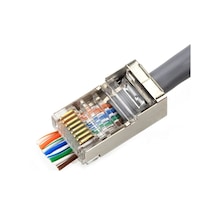 Yeni Nesil Delikli Metal Cat6 Ez Rj45 Konnektör Utp Jack 100 Adet