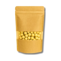 Kraft Pencereli Doypack Kilitli Stand Up Pouch, Gıda Uyumlu, Yeniden Kapanabilir Zipli 100, 13x22,5 Çok Renkli