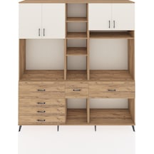 Hyperion Dolap 11 Raflı 6 Çekmeceli 4 Kapaklı 220x44x243 Çam-aytaşı/çam Aytası/atlas Çam - Atlas Çam