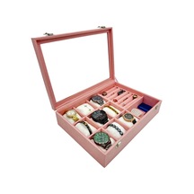 Saat Bileklik Ve Takı Kutusu Pembe Süet Pembe