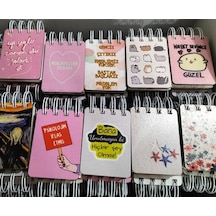Notpa Ahşap Kapak 80 Yaprak Kareli Defter 55x75mm Spiralli - 1 Adet Çok Renkli