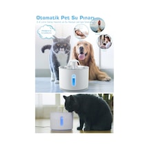TechnoSmart Kedi Köpek Su Çeşmesi Su Pınarı Kabı Led Işık Göstergesi