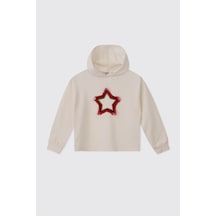 Panço Kız Çocuk Ekru-kırmızı Sweatshirt 2521gk08070