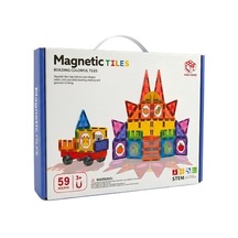 Kzl Kids Home Renkli Manyetik Yapı Blokları Ve Araç Seti 7.5 Cm 59 Parça 188m81