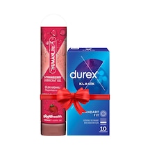 Humanlife Çilek Aromalı Kayganlaştırıcı Jel 125 ML + Durex Klasik Prezervatif 10'lu
