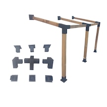 Gölgelik Duvar Montaj Seti 8x8cm Pergola Çardak Demir Bağlantı