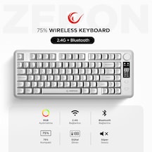 Rampage Rm-k87 Zeron Beyaz Kablosuz Rgb Oyuncu Klavyesi 2.4g + Bluetooth 75% Q Türkçe Gaming Klavye