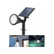 Forlife Beyaz 18 Led Spot Güneş Enerjili Bahçe Aydınlatma Lambası, Fotoselli, Spike Aplik, 18w Su Geçirmez Dış Mekan Solar Lamba, Ağaç, Veranda, Garaj, Havuz, Duvar Ve Zemin Montajına Uygundur 42 Cm Enerji Sınıfı A 10 Parça Siyah