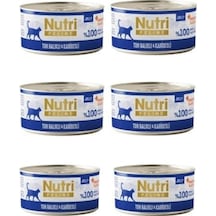 Nutri Feline Gurme Seri: Karidesli & Ton Balıklı Jöleli Tahılsız Yaş Mama 6x70g