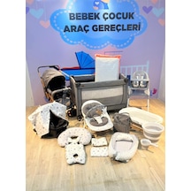 20 Parça Bebek Çeyiz Seti Bebek Arabası Puset Beşik Ana Kucağı Bebek Bakım Çantası 7'li Tekstil Seti