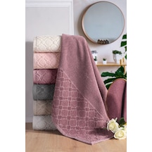 Begonya 6'lı Jakarlı Kadife Kutulu Banyo Havlu Havlu Seti Çeyiz Banyo Havlusu El Yüz Havlusu Mürdüm-antrasit-gri-pudra-kahve-krem