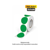 Yuvarlak Kesim Ambalaj Etiketi - Yeşil Renk - 3,5cm - 500 Adet