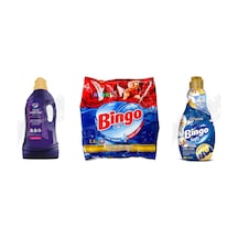 Bingo Giysi Şampuanı 3 L + Renkliler İçin Toz Deterjan 1.5 Kg + Soft Yumuşatıcı 1440 Ml 3'lü Set Diğer