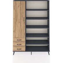 Arges Dolap 9 Raflı 3 Çekmeceli 3 Kapaklı 132x30x195 Antrasit-çam/çam Atlas Çam/atlas Çam