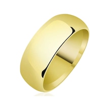 Stillove 8 MM Düz Bombeli Gold Gümüş Alyans