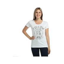 Bant Giyim - White Rabbit Beyaz Kadın T-Shirt Tişört