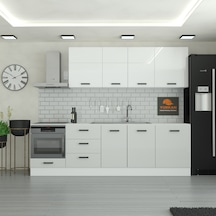 275 Cm Mutfak Dolabı Mdf Kapak Tezgah Dahil Yrkn275 100 Gümüş 275 Cm Mutfak Dolabı Mdf Kapak Tezgah Dahil Yrkn275 100 Gümüş