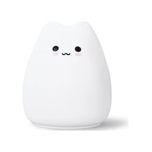 "cat Cartoon Night Light With Led, 3 Aaa Batteries, White, 102x90x90mm" Diğer
