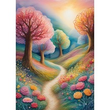 Renkli Ağaçlar Dekoratif Mdf Tablo 35cm X50cm