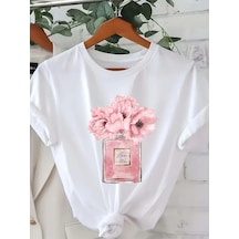 Uyguntarz Unisex Parfüm Detaylı Baskılı Tasarım Tshirt Beyaz