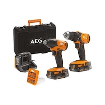 Aeg JP18I2-202C + BSB18G4 + BSS18C2 18V 2'li Darbeli Matkap Seti – 4935479197