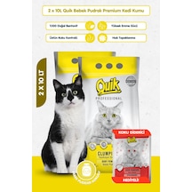 2 Adet 5lt Bebek Pudralı Bentonit Topaklaşan Kokusuz Kedi Kumu 5lt X 2 Adet