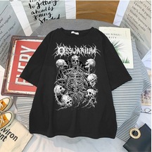 Noıssey Kırmızı Etiket Gala Skull Gotik Grunge T-shirt Model79 16685 Siyah