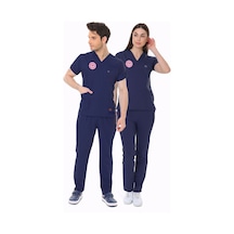 Lacivert Hemşire Forması Likralı Scrubs Takım Patrıot Blue Lacivert
