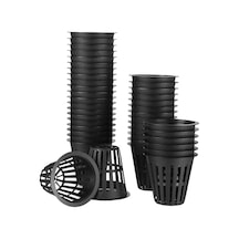 Mufunye Siyah Plastik Hidroponik Sepetler, 60 Adet, Kolay Taşınabilir, Sağlıklı Bitki Büyümesi İçin İdeal