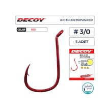 Decoy Kr-31r Octopus Delikli Olta İğnesi Kırmızı 3/0 5 Adet