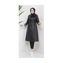 Hb Harma Time Butik Kadın Şardon Astarlı Fermuarlı Deri Siyah Kap Siyah Siyah