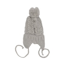 Bebegen Unisex Gri Triko Tek Kulaklı İpli Bere 0-1 Yaş Çok Renkli