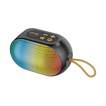 Lenyes S212 Su Geçirmez Rgb Işıklı Askılı Taşınabilir Kablosuz Bluetooth Hoparlör V5.3 Siyah