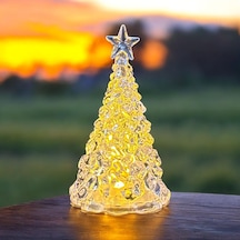 Tepe Yıldızlı Mini Işıklı Çam Ağacı Yılbaşı Ağacı Warm Light Noel Tree Kristal Görünümlü Çam Ağacı