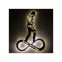 Led Işıklı Atatürk "ne Mutlu Türküm Diyene" Figürlü Tablo Duvar Dekorlu Gece Lambası Sarı - 737224930 Sarı