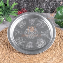20 Cm Servis Sunum Tepsisi 430 Kalite Krom Çelik Fırına Uygun, Kararma Yapmaz, Meze Kebap Kahve Sunumluk Gri
