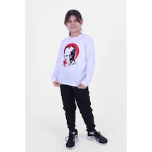 Fyk Kids Atatürk Baskılı Imzalı Uzun Kollu Unisexs Takım Çok Renkli