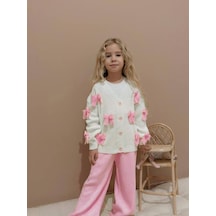 Miniko Kids Kız Çocuk Bayramlık Fiyonk Modelli Triko 2li Takım Pembe