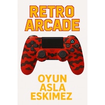 Ps4 Kolu Kablosuz, Şarj Edilebilir, Titreşimli Kırmızı Kamuflaj