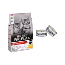 Purina Pro Plan Kitten Tavuklu Yavru Kedi Maması 3 KG + Pro Plan Tavuklu Konserve Yavru Kedi Maması 2 x 85 G