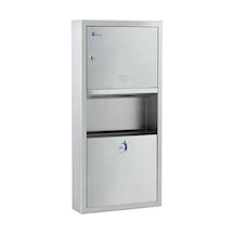 Omnipazar Xinda GSG36S Sıva Üstü Z Kağıt Havluluk ve Çöp Kovası S Gümüş