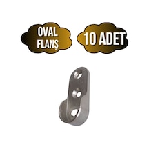 Oval Askı Borusu Flanşı Dolap Ve Mobilya Oval Boru Flanşı İç Ölçüleri En:15mm Boy:25mm 10 Adet Krom