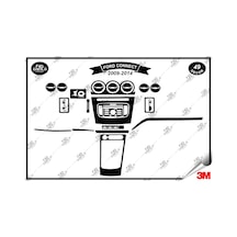 Ford Connect 2009-2014 Torpido Konsol Trim Göğüs Maun Kaplama Set 49 Parça Siyah