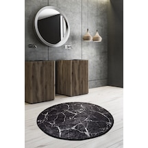 Marble Djt Çap 140 Cm Banyo Halısı, Paspas Çok Renkli