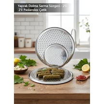 Lüks Paslanmaz Çelik Sarma Ve Dolma Süzgeci Altlığı 2'li Çelik