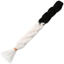 Afrika Örgülük Sentetik Ombreli Saç 100 Gr. - Siyah / Beyaz Diğer