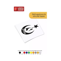 Göktürkçe Türk Yazılı Ay Yıldız - Araç, Oto, Laptop, Duvar Uyumlu Sticker 10 8 Cm