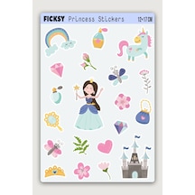 Sevimli Prenses Sticker Seti - 20 Adet Etiket Çıkartma Diğer