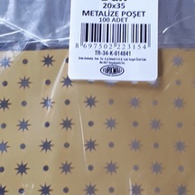 Hediyelik Metalize Poşet 20 Cm X 35 Cm Ebat 100 Adetli Paket (273721665)