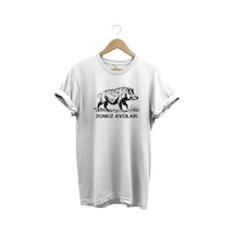 Avcılık Hunter Domuz Avcıları Baskılı Domuz Avı %100 Pamuk Regular Fit Beyaz T-shirt Beyaz